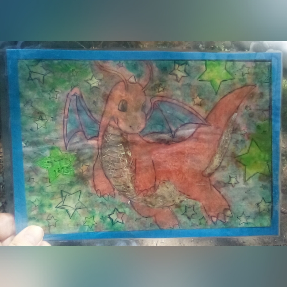 🎨Dragonite Watercolor Painting Art and Bonus🖼